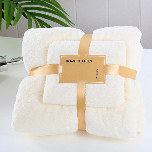 Coral Fleece 2‑Piece Bath Towel Set